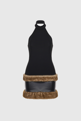 Djehutimesu Tank Top Faux Fur Mini Dress