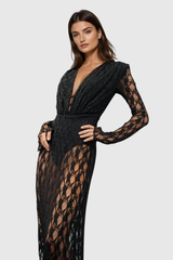 Djehutimose Plunge Lace Maxi Dress