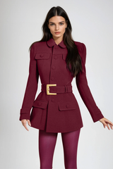 Djibril Belt Mini Blazer Dress In Red