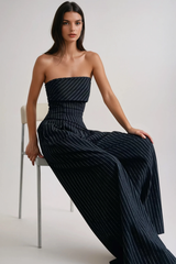 Dmitry Strapless Stripe Pants Set