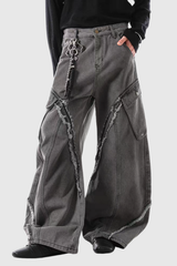 Doaa Fringe Barrel Jeans