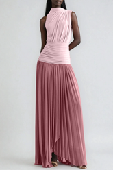 Domhnall Asymmetric Ruch Maxi Dress