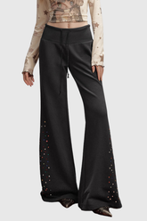 Donatella Rhinestone Bootcut Pants