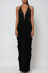 Dorothea Plunge Ruch Maxi Dress