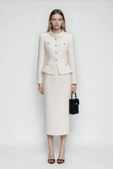 Dottie Button Tweed Skirt Set