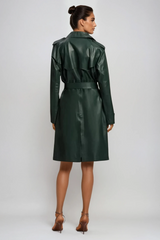Dovydas Double Breasted Leather Trench Coat