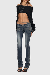 Draga Zipper Deconstruct Jeans