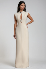 Duarte Sleeveless Cutout Maxi Dress In White