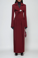 Dubravka Deconstruct Lapel Coat In Red