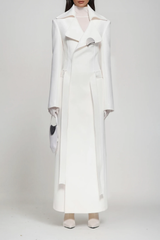 Dubravka Deconstruct Lapel Coat In White