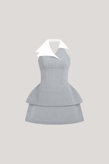 Dusan Halter Neck Asymmetric Bodycon Skirt Set