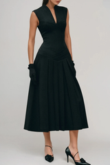 Dusanka Sleeveless Pleated Midi Dress