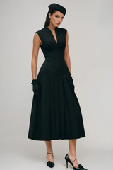 Dusanka Sleeveless Pleated Midi Dress