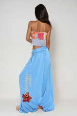 Dwaine Tie Up Print Wide Leg Pants
