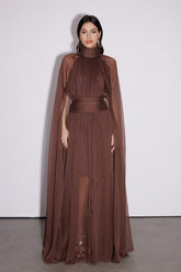 Dylan Backless Ruch Mesh Maxi Dress