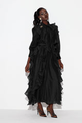 Earleen Ruffle Maxi Dress In Black