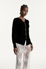 Edmonda Ruch Knit Top In Black