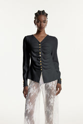 Edmonda Ruch Knit Top In Grey