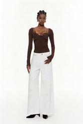 Eidel Rhinestone Jeans In White