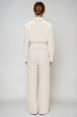 Eimear Lapel Crop Jacket In White