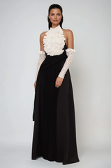 Ejike Flower Ruch Maxi Dress