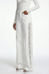 Eliodoro Embroidered Mesh Jeans