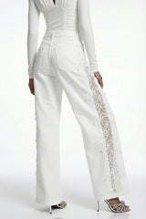 Eliodoro Embroidered Mesh Jeans