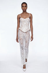 Eliseo Lace Corset Pearl Pants Set
