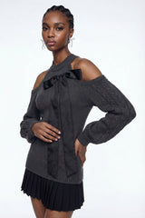 Elissa Cutout Bow Knit Skirt Set
