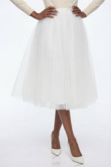 Elita Mesh Puffy Midi Skirt