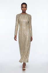 Eliud Sequin Mesh Maxi Dress