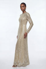 Eliud Sequin Mesh Maxi Dress