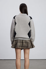 Emery Lapel Plaid Skirt Set
