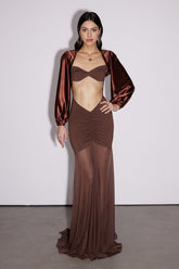 Emigdio Silky Cutout Mesh Maxi Dress