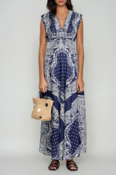 Emmanuil Paisley Sleeveless Maxi Dress