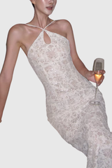 Emmy Lace Backless Mermaid Maxi Dress