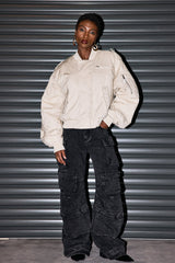 Evelyn Wide Cargo Jeans In Black