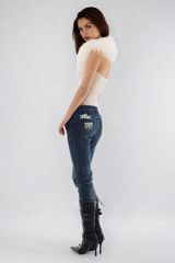 Fadia Faux Fur Lace Bodysuit