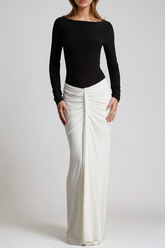 Fadila Colorblock Ruch Maxi Dress