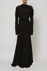 Fadl Long Sleeve Skirt Set In Black
