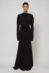 Fadl Long Sleeve Skirt Set In Black