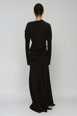 Fadl Long Sleeve Skirt Set In Black