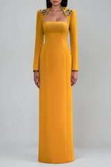 Faheem Embellished Crystal Maxi Dress