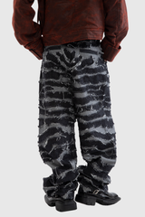 Fahimeh Zebra Fringe Wide Leg Jeans