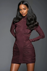 Fehime Backless Ruch Mini Dress