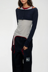 Fanni Two Piece Deconstruct Top In Grey