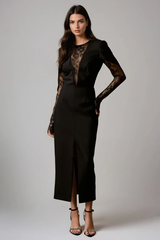 Fannie Split Lace Midi Dress