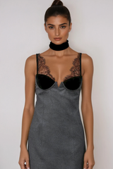 Farai V Neck Lace Mini Dress