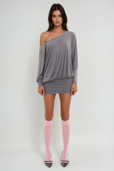 Faraj One Shoulder Ruch Mini Dress
