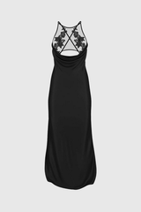Fareeha Lace Cowl Neck Cutout Maxi Dress